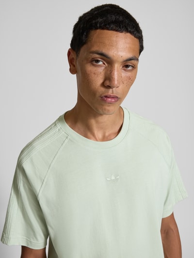 adidas Originals T-shirt met ronde hals en labelstitching Lindegroen - 3