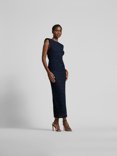 ROTATE Maxikleid mit Rundhalsausschnitt Dunkelblau 1