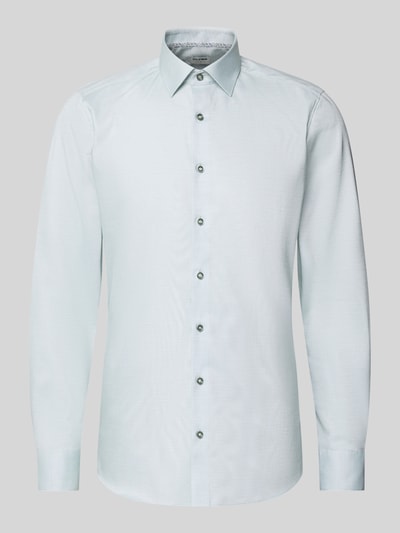 Produktfoto, Slim Fit Businesshemd aus Baumwoll-Mix mit Kentkragen von OLYMP Level Five, hellblau, Knopfleiste, glatte Struktur