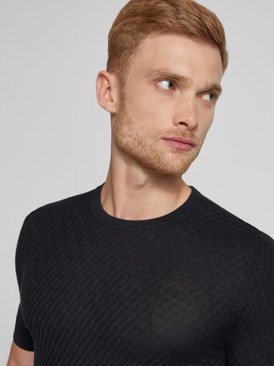 Emporio Armani T-Shirt mit gerippten Abschlüssen Black 3