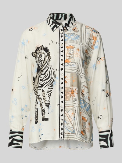 Emily Van den Bergh Regular Fit Bluse mit Manschetten Beige 2