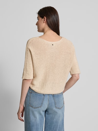 Oui Gebreide pullover met 1/2-mouwen Beige - 5