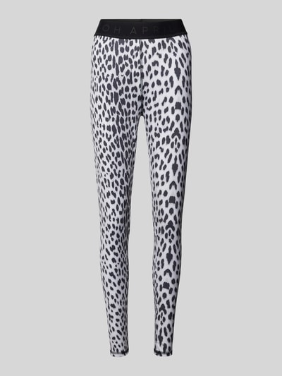 OH APRIL Leggings mit Animal-Print Modell 'Sharon' Hellgrau 1