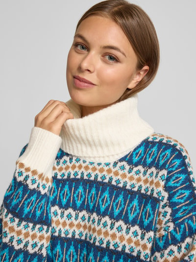 Liu Jo White Rollkragenpullover mit Alpaka-Anteil Bleu 3