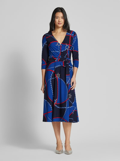 Lauren Ralph Lauren Midi-jurk in wikkellook, model 'CARLYNA' Blauw - 4