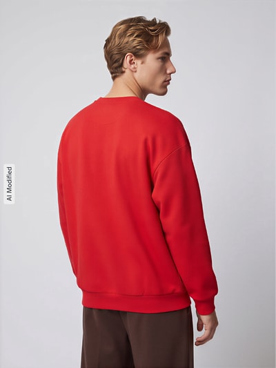 adidas Sportswear Sweatshirt mit Logo-Print Rot 5