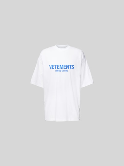 VETEMENTS Oversized T-Shirt mit Label-Print Weiss 2