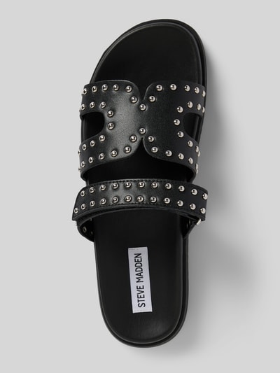 Steve Madden Slides aus Leder mit Ziernieten Modell 'MISSILE' Black 3