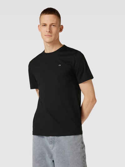 CK Calvin Klein T-shirt z detalem z logo Czarny 4