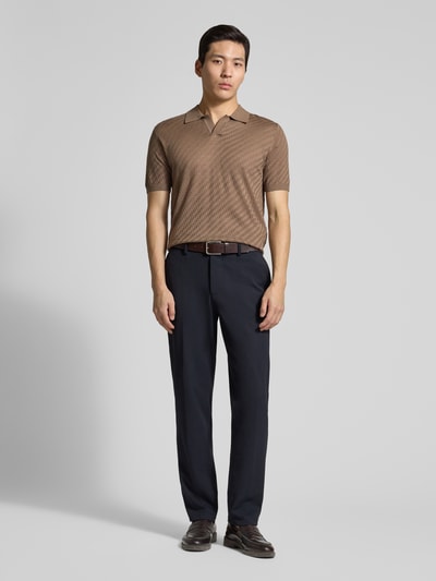 Emporio Armani Slim Fit Poloshirt mit Lyocell-Anteil Mittelbraun 1