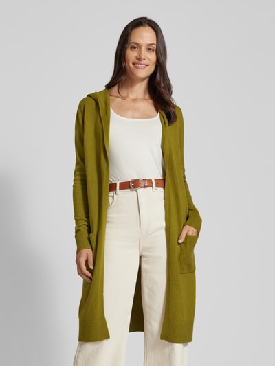 s.Oliver RED LABEL Regular Fit Long-Cardigan aus Woll-Mix mit Kapuze Khaki 4