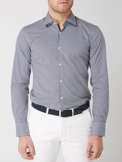 BOSS Slim fit zakelijk overhemd van katoen, model 'Jesse' Marineblauw - 4