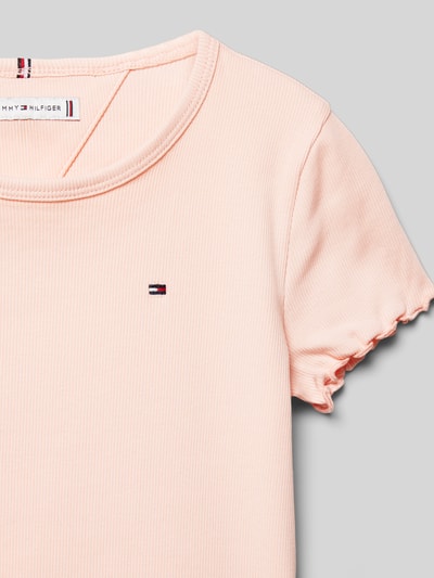 Tommy Hilfiger Teens T-Shirt mit Muschelsaum Modell 'ESSENTIAL' Apricot 2