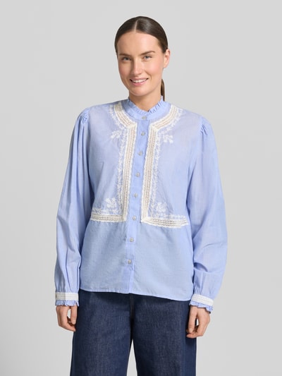 MANGO Bluse mit Rüschenärmeln Modell 'LEONINE' Hellblau 4