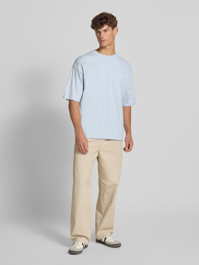 REVIEW Oversized T-shirt met biologisch katoen IJsblauw - 1