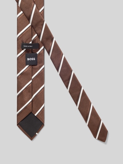 Productfoto, Seiden-Mix Krawatte im Streifen-Design van BOSS, meerkleurig gestreept patroon, heren stropdas van zijdemix