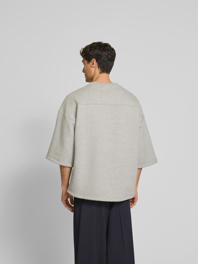 RHUDE Oversized T-Shirt mit Label-Print Hellgrau Melange 5