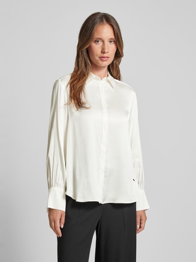 Brax Overhemdblouse van pure viscose met labeldetail, model 'VIC' Offwhite - 4