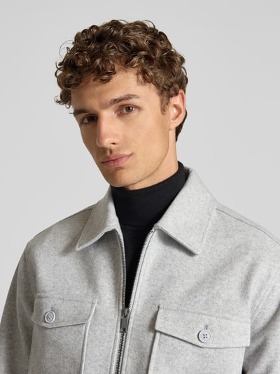 MCNEAL Regular fit overhemdjack met kentkraag Donkergrijs gemêleerd - 3