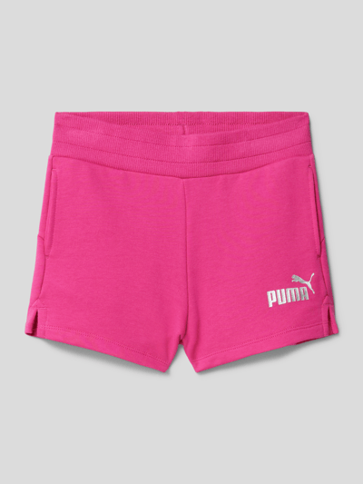 Puma Sweatshorts mit Label-Print Fuchsia 1