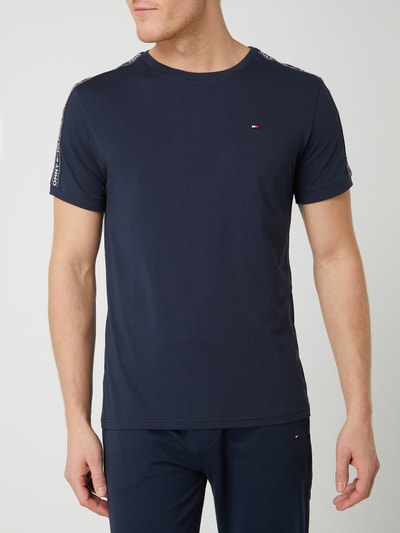 Tommy Hilfiger T-shirt z lampasami Granatowy 4