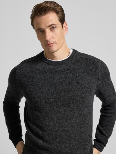 MCNEAL Regular fit gebreide pullover van pure wol Donkergrijs gemêleerd - 3