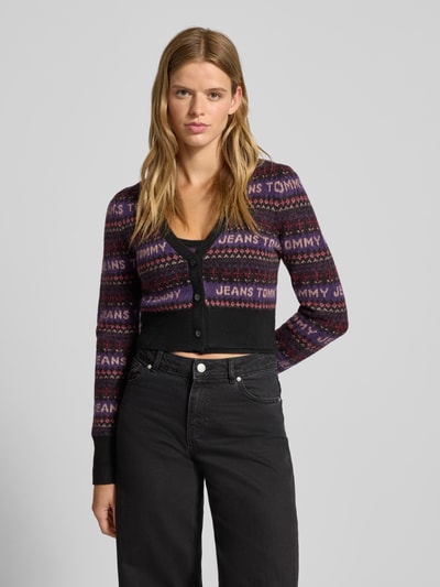 Tommy Jeans Kurtka z dzianiny o kroju slim fit z dodatkiem wełny model ‘FAIRISLE’ Czarny 4