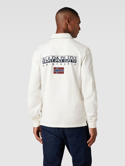 Napapijri Longsleeve mit Polokragen Offwhite 5