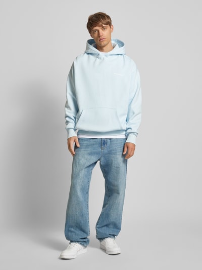 Pegador Oversized Hoodie mit Label-Print Hellblau 1