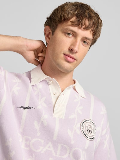 PEGADOR Relaxed Fit Poloshirt mit Logo-Stitchings Modell 'Kinsale' Flieder 3