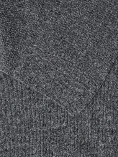 Knowledge Cotton Apparel Szal wełniany z detalem z logo Antracytowy melanż 2