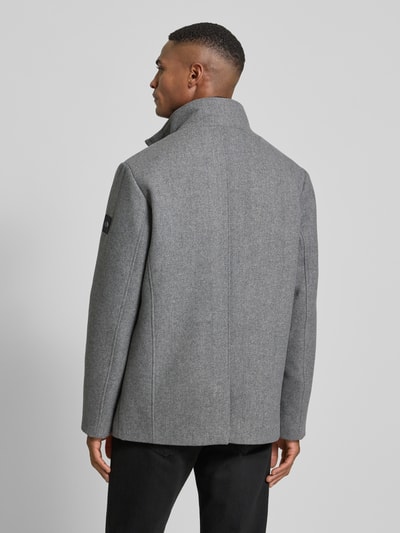 Tom Tailor Regular Fit Wollmantel mit abnehmbarem Innenkragen Hellgrau 5