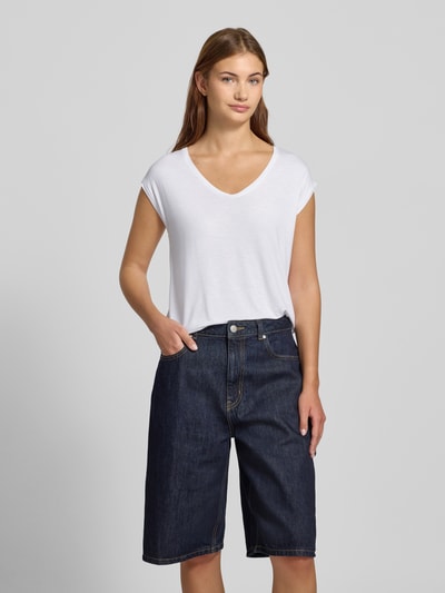 Pieces T-shirt met stretch, model 'Billo' Wit - 4