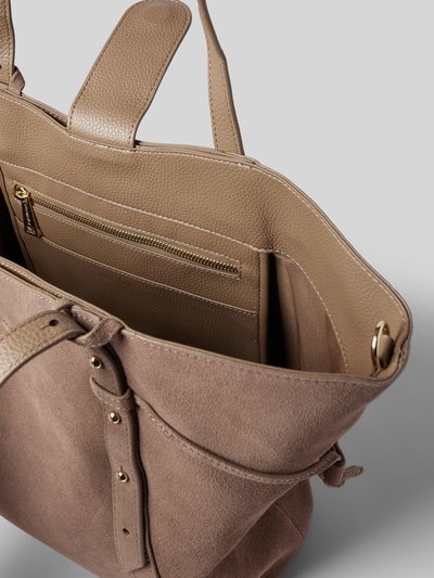 Hey Marly Lederhandtasche mit Label-Applikation Modell 'Pretty Wonder' Taupe 5