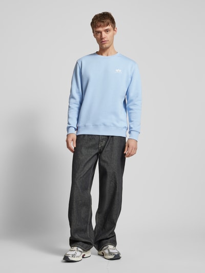 Alpha Industries Sweatshirt mit Label-Print Hellblau 1