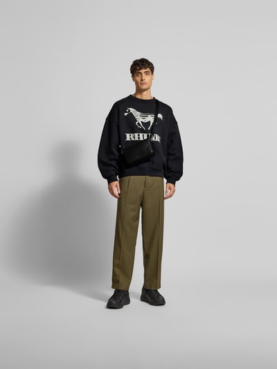 RHUDE Oversized Sweatshirt aus Baumwolle Black 1