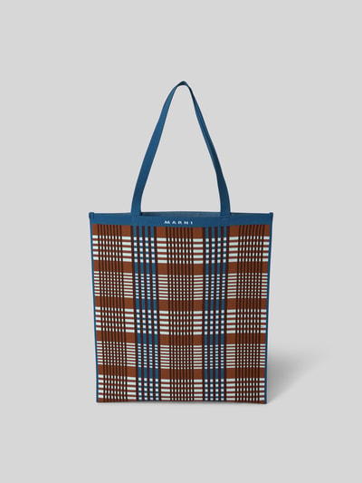 Marni Tote Bag mit Tartan-Karo Blau 2