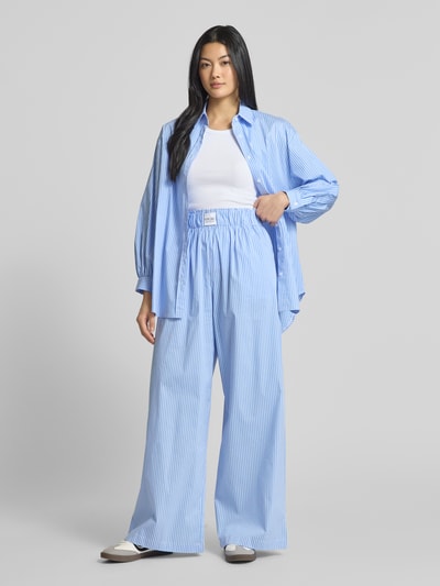 VILLA SOPHIE Wide Leg Stoffhose mit elastischem Bund Modell 'LUNA' Hellblau 1