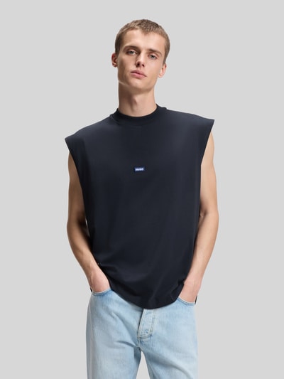 HUGO Blue Relaxed Fit Tank Top aus reiner Baumwolle Modell 'NAVERTZ' Marine 4