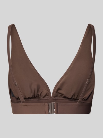 Produktfoto, Bikini-Oberteil im Allover-Look von Jake*s Casual in Braun, körpernahe Passform, Stretch-Material, verstellbare Träger.