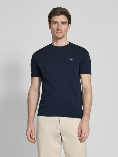 HECHTER PARIS T-shirt met labelprint Marineblauw - 4