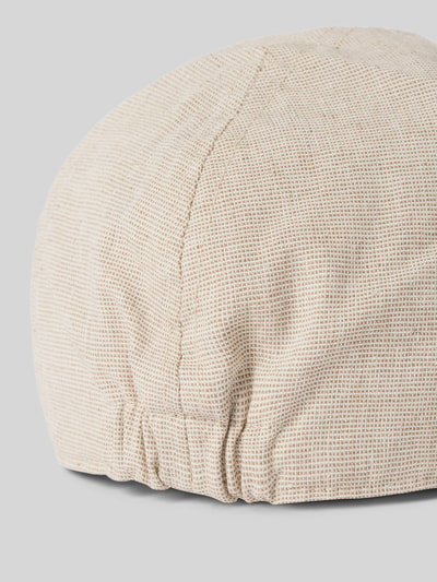 Produktfoto, Schiebermütze Leinen-Mix von Müller Headwear in Beige mit Strukturmuster und teilelastischem Bund, Baumwoll-Anteil