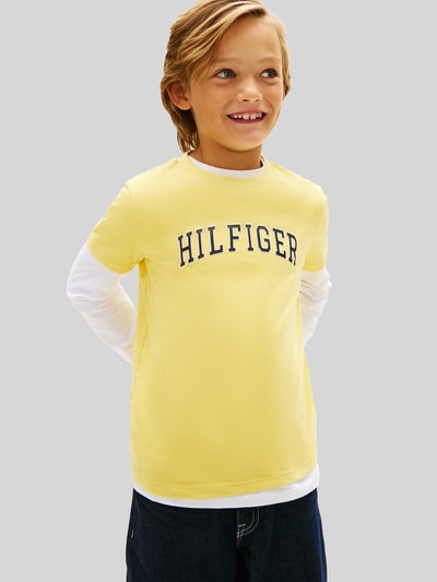Tommy Hilfiger Kids Regular Fit T-Shirt aus reiner Baumwolle  GELB 4