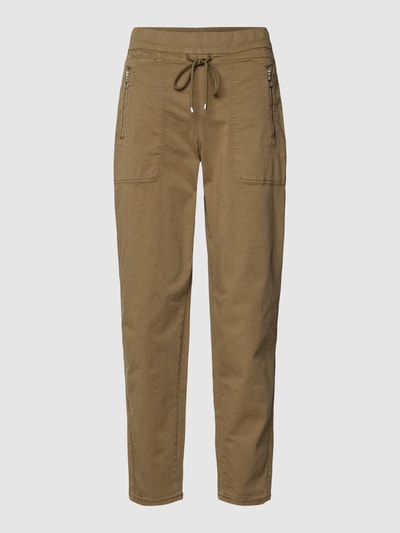 MAC Spodnie z ozdobnymi szwami model ‘EASY’ Oliwkowy 2