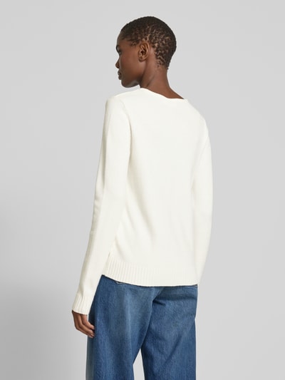Vila Strickpullover mit V-Ausschnitt Modell 'Viril' Offwhite 5