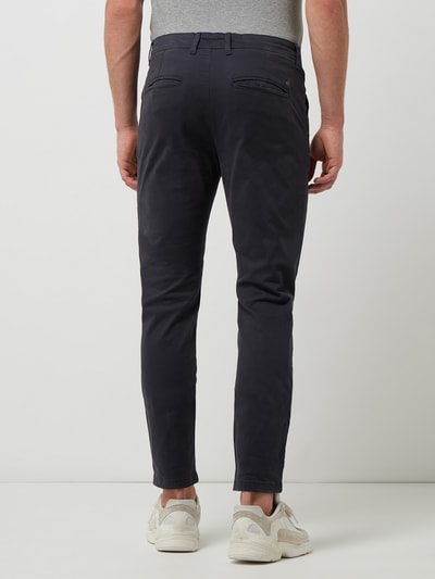 !Solid Slim Fit Chino mit Stretch-Anteil  Dunkelblau 5