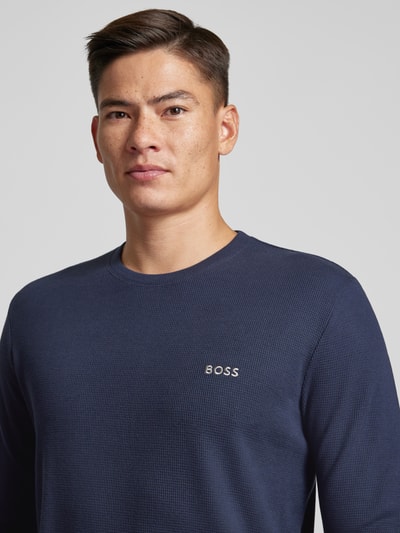 BOSS Longsleeve met ronde hals Donkerblauw - 3