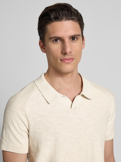 s.Oliver RED LABEL Regular Fit Poloshirt mit Flammgarnstruktur Sand 3