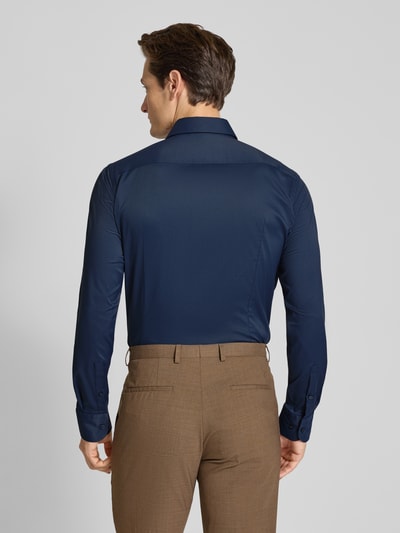 BOSS Slim Fit Hemd mit einreihiger Knopfleiste Modell 'HANK' Marine 5