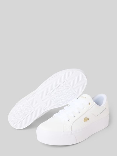Produktfoto, Low Top Sneaker aus Leder-Mix Modell 'ZIANE PLATFORM 124' von Lacoste, efekt: jednolity kolor, zaokrąglony nosek, sneakersy na platformie, aplikacja z logo z metalu, wytłoczone logo, wiązanie, profilowana podeszwa, mieszanka skóry